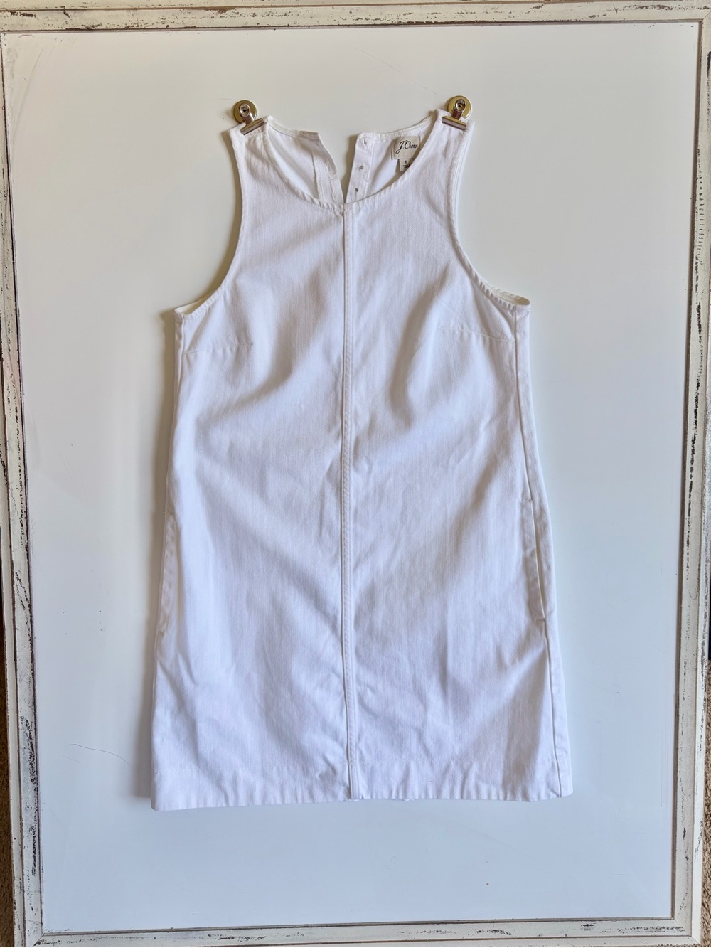 J.Crew White Denim Shift Dress-Size 6